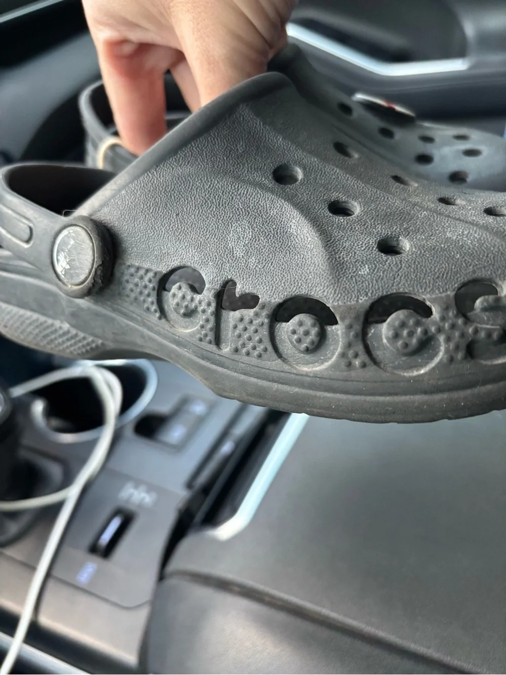 Crocs size 13 Kids' Classic Clog in Black with Baseball Jibbitz